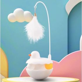 Cat Toys - Interactive Toy For Cat , Kitten Toys, Lightweight Resin Duck Shape Fun Stick For Kitten Play Indoor Outdoor ,Removable And Washable D (Option: White duck)