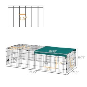 Small Animal Playpen With With Roof For Rabbits, Chicken, Chinchillas For Indoor Outdoor Use, Green (Option: Green Black)